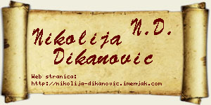 Nikolija Dikanović vizit kartica